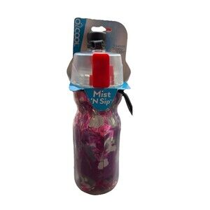 02cool Kids Sip And Mist Water Bottle with Unicorns And Rainbows 12 ounce